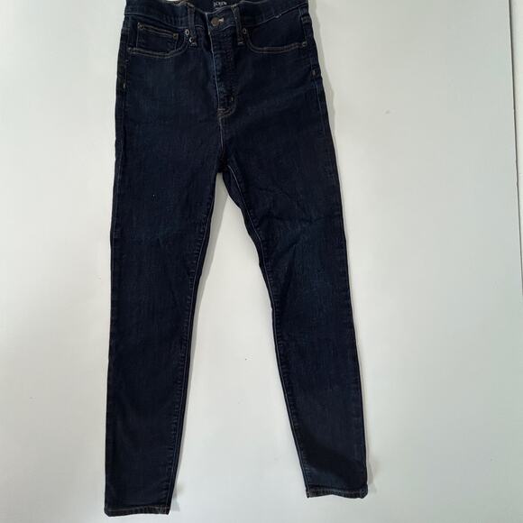 J.Crew Womens Size 28  High-Rise Skinny Jeans Dark Wash Stretch Denim - Picture 1 of 8
